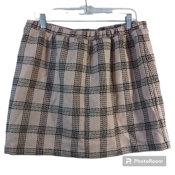 Wild Fable Pink Plaid Mini Skirt Clueless Academia Size L - Picture 2 of 8